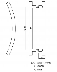 PH-06 Stainless Steel Glass Door Pull Handle