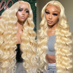FORIS HAIR 613 Blonde Transparent Lace Frontal Body Wave Virgin Human Hair Wig