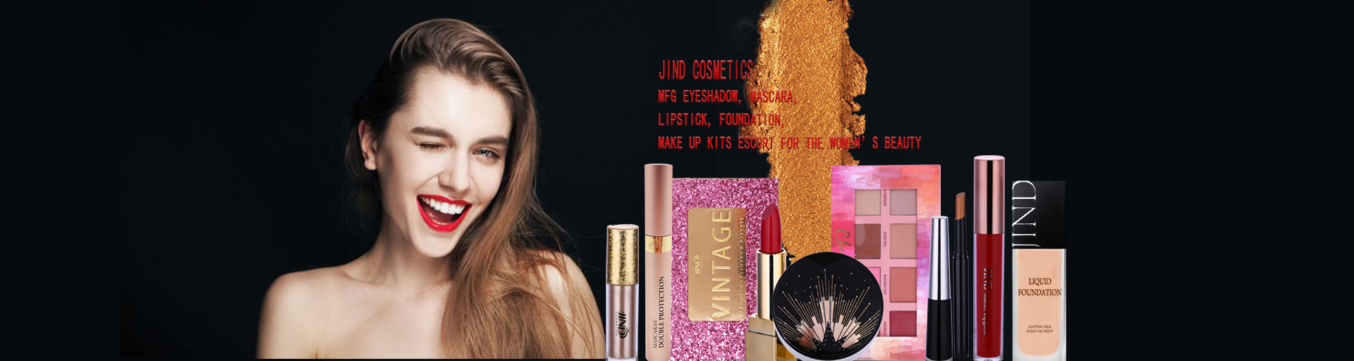 JIND Cosmetics MFG Eyeshadow, Mascara, Lipstick
