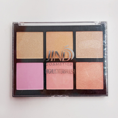 6 COLOR HIGHLIGHT AND BLUSH PALETTE