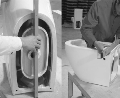 How do Corraveni control the surface quality of ceramic toilet and washbasin?