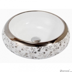 58009-SILVER ceramic countertop basin