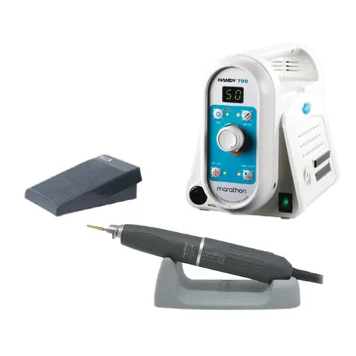 Saeyang Marathon Handy 700 dual-control micromotor with digital speed display and ergonomic handpiece.