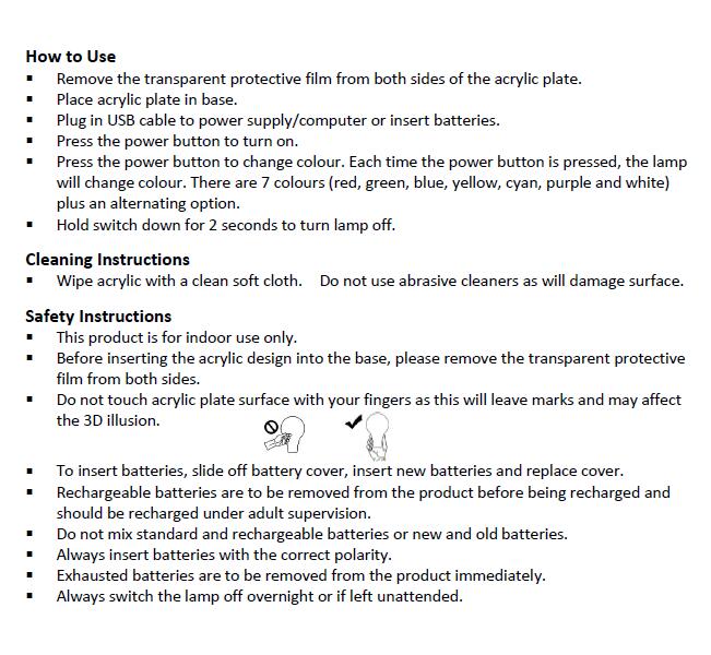 3d lamp user manual