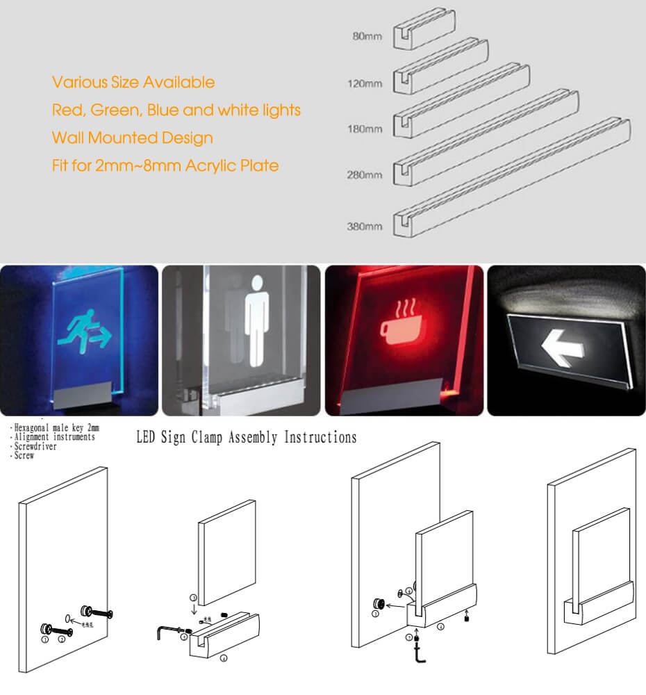 how to install led sign clamp