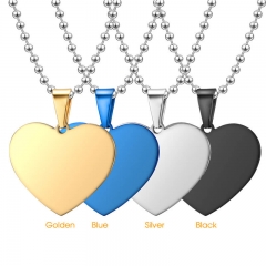 Blank Polished Metal Heart Tag for Laser Engraving M001
