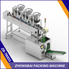 Fastener Packing Machine with Three Bowls Chain Bucket Conveyor