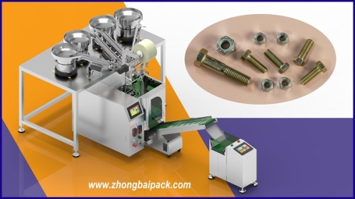 Bolt and Nut Packing Machine + Intelligent Printer + Check Weigher