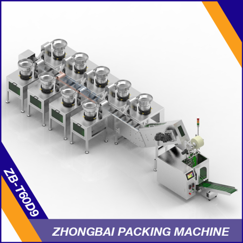Fastener Packing Machine with Nine Bowls Chain Bucket Conveyor