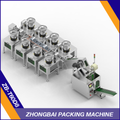 Fastener Packing Machine with Eight Bowls Chain Bucket Conveyor