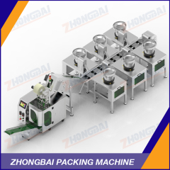 Fastener Packing Machine with Six Bowls Chain Bucket Conveyor