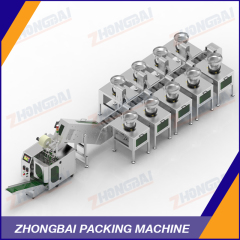 Fastener Packing Machine with Nine Bowls Chain Bucket Conveyor