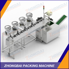 Fastener Packing Machine with Four Bowls Chain Bucket Conveyor