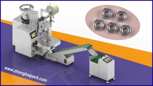 Hexagon Nut Packing Machine + Intelligent Printer + Check Weigher