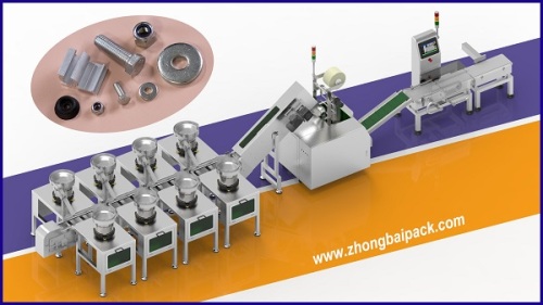 Hardware Packing Machine with 8 Bowls + Intelligent Printer + Check Weigher