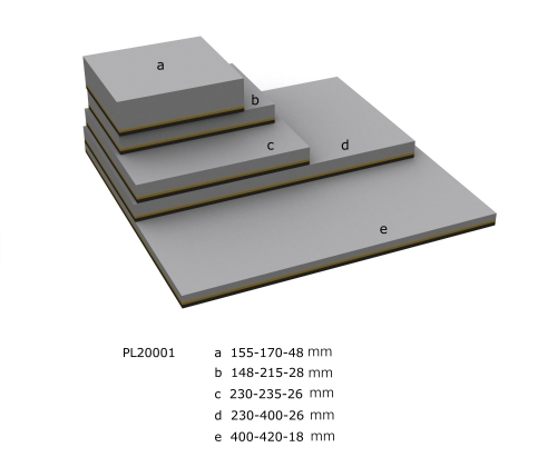 PL20001 5-Pieces PU Leather Jewelry Display Riser Set Platform Set Pedestal Set