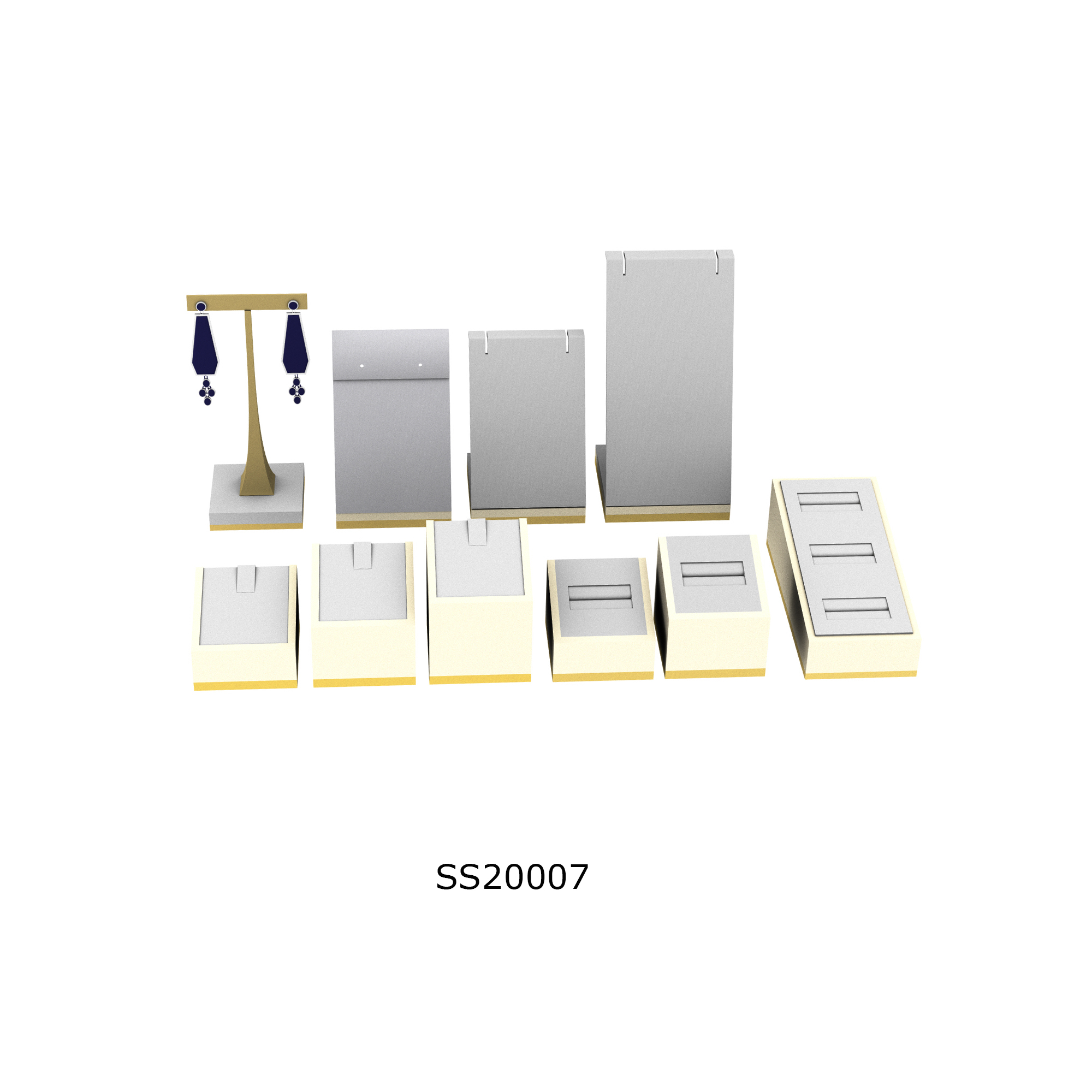 SS20007 Sunbird Custom Logo Printing White Luxurious Jewelry Display