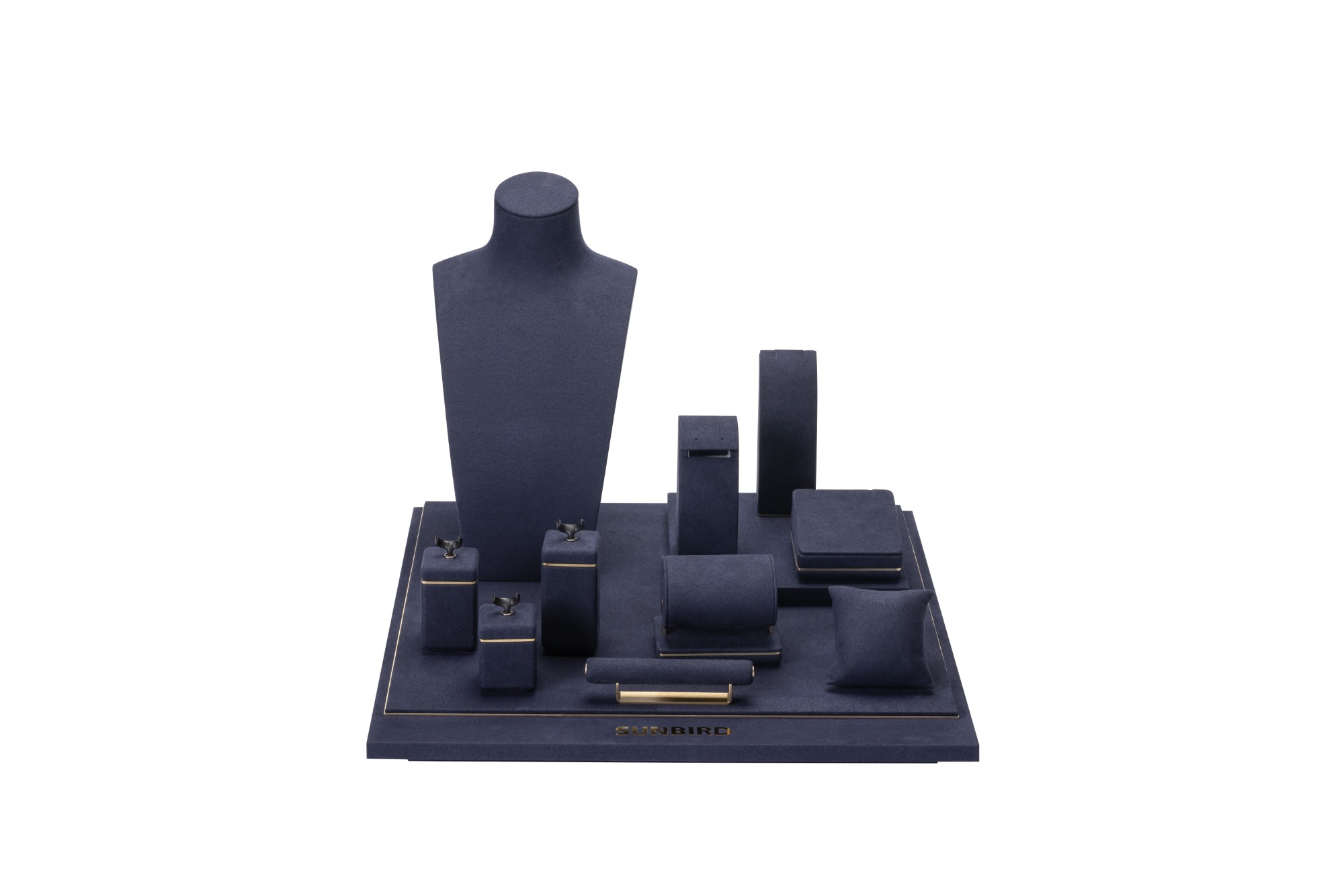 PC24003 2024 Fashionable Design Navy Blue Display Jewelry Stands For Jewelry Retailer
