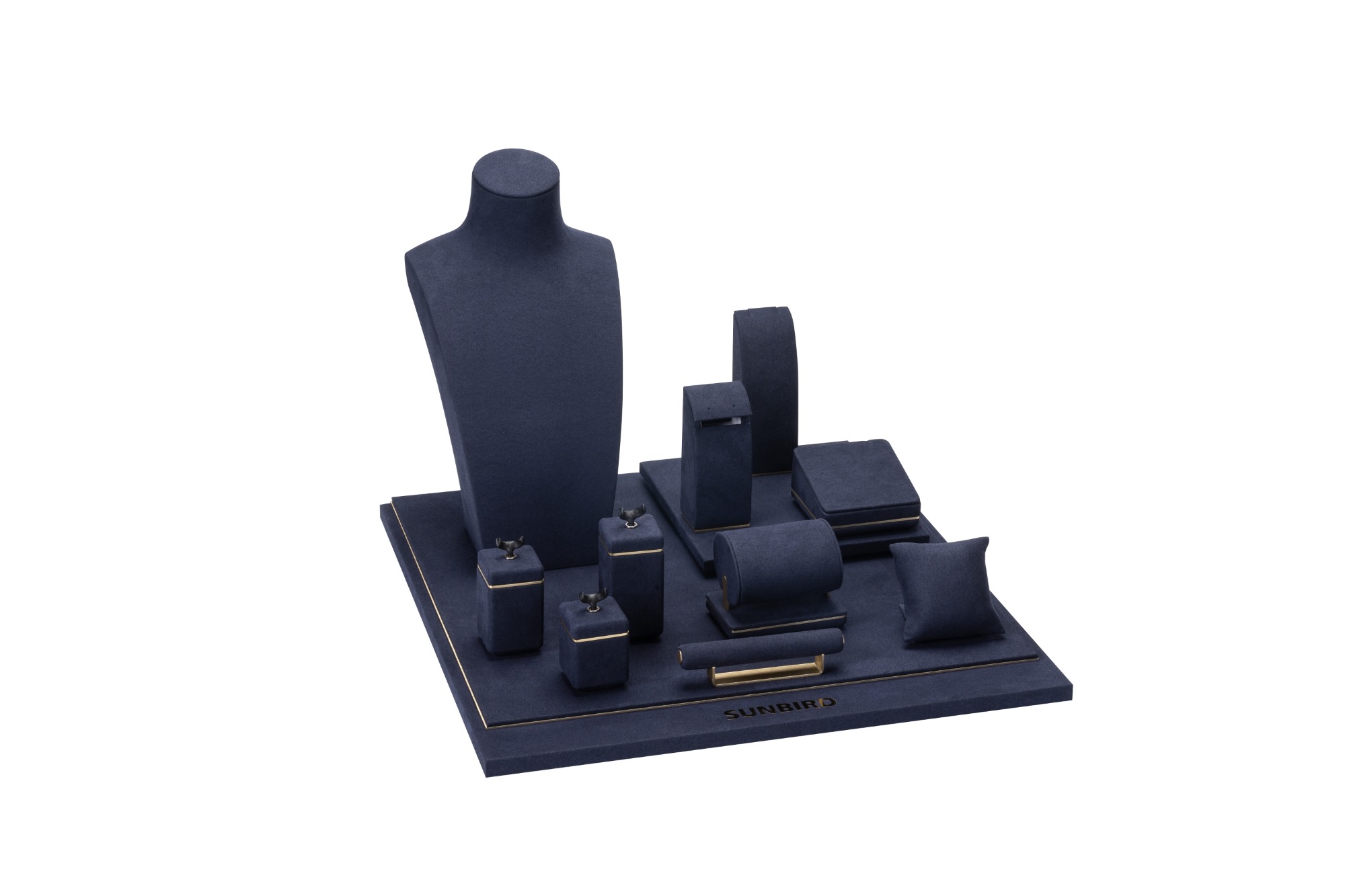 PC24003 2024 Fashionable Design Navy Blue Display Jewelry Stands For Jewelry Retailer