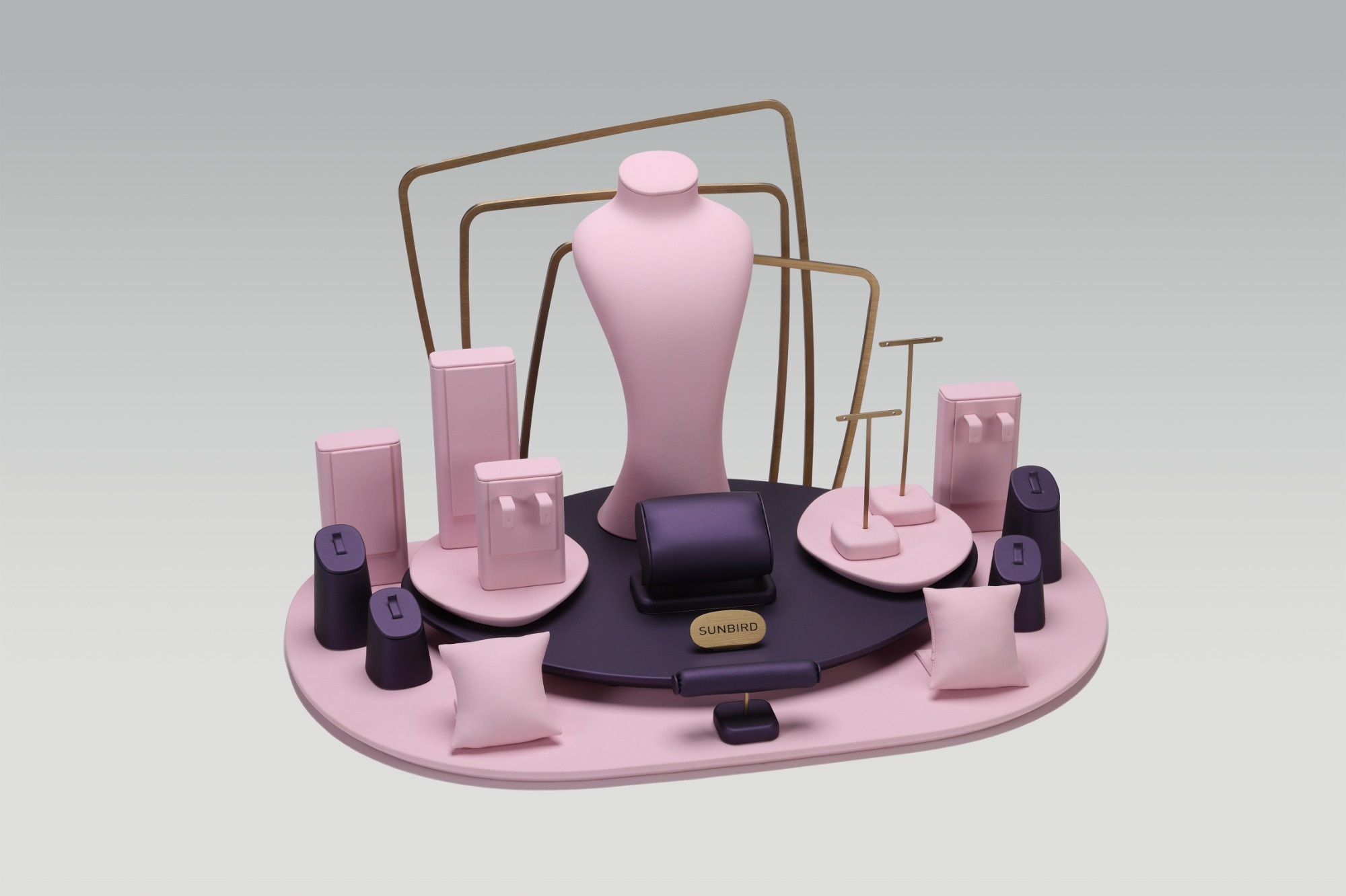 PC26008 2026 New Chinese Manufacturer Custom Design Jewelry Display With Metal Backwall