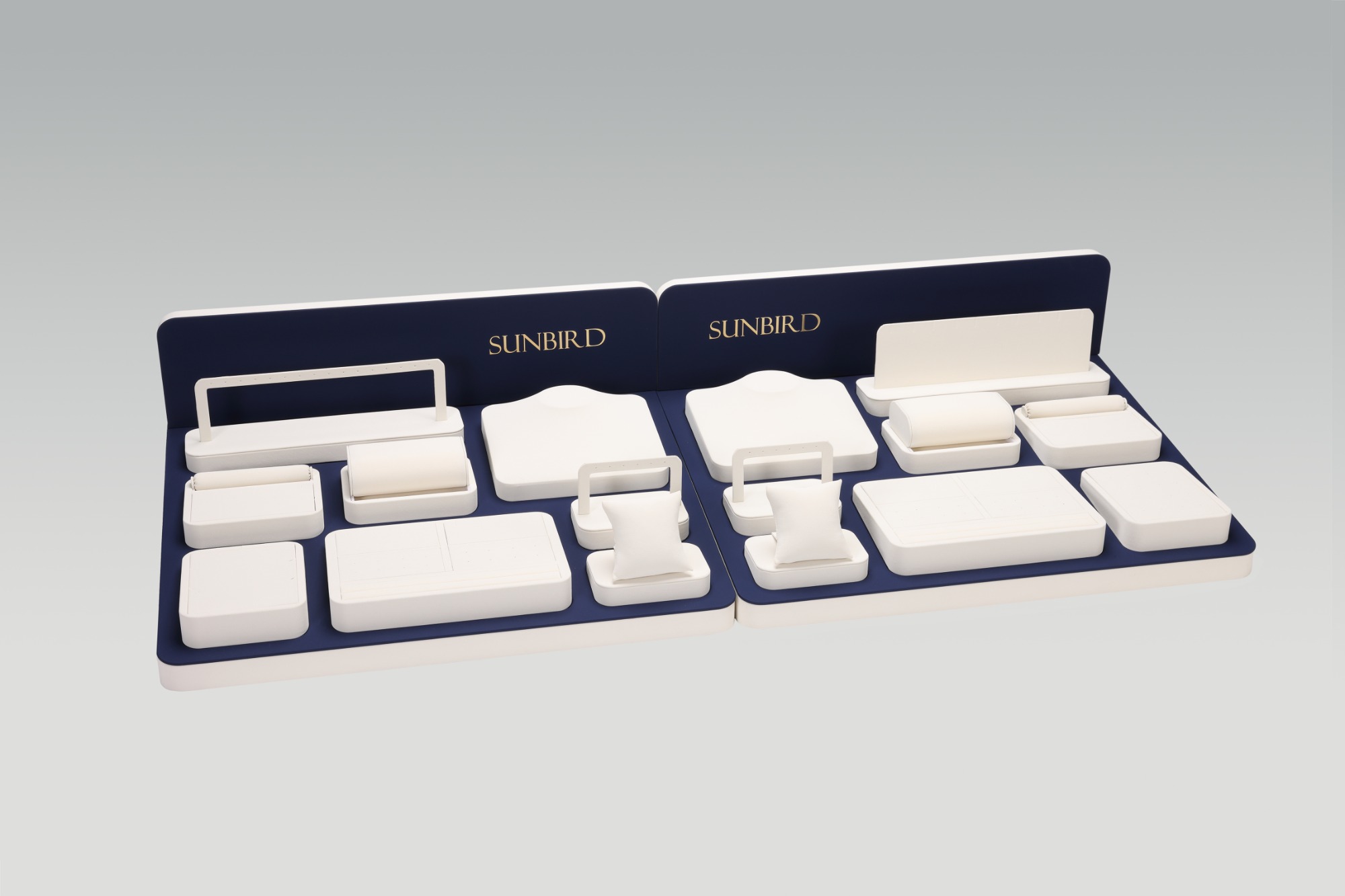 PG26004 2026 Microfiber Jewelry Display Factory Direct Supply USA Market Modular Jewelry Display High-End Jewelry Counter Display Stand