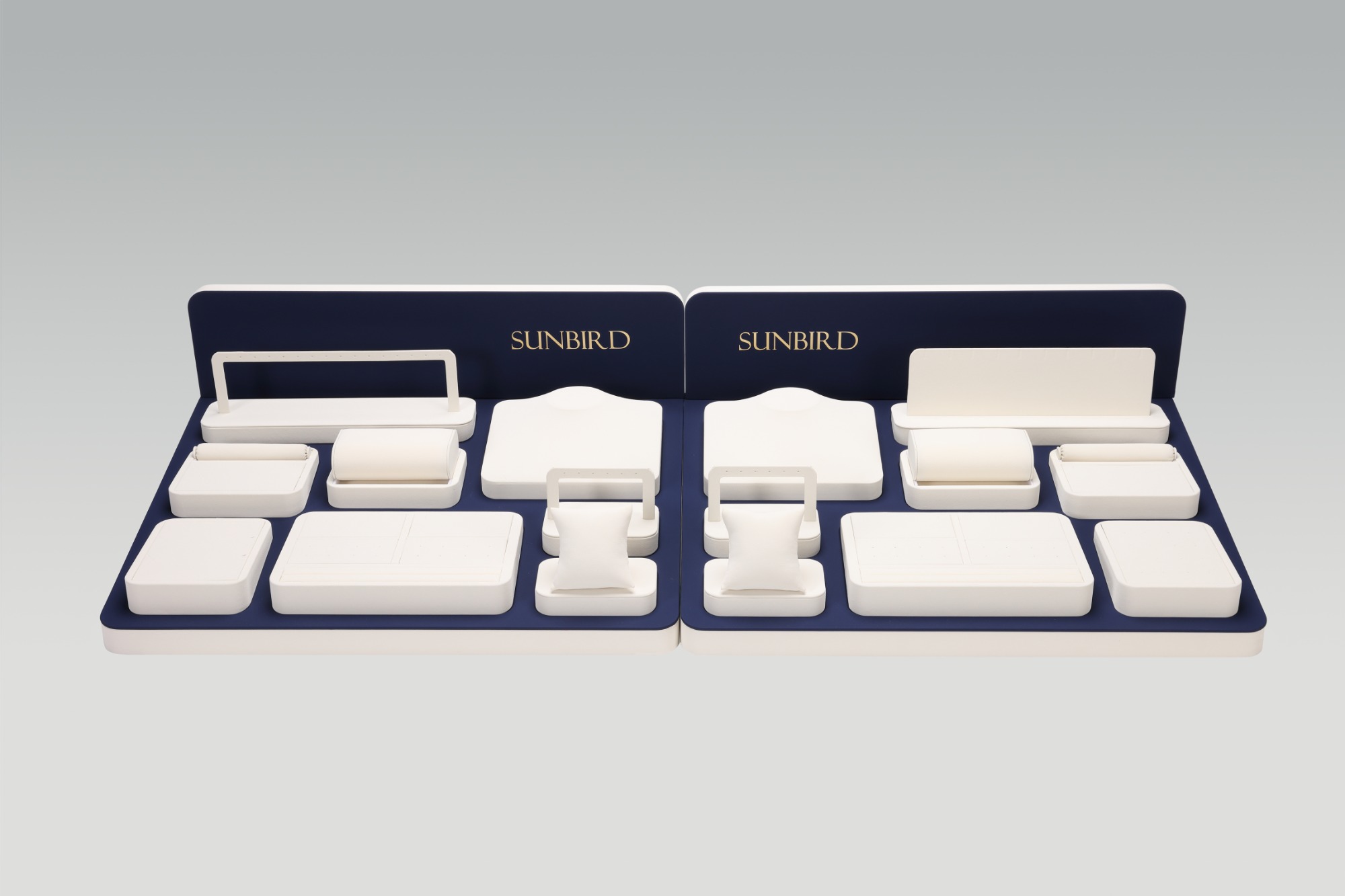 PG26004 2026 Microfiber Jewelry Display Factory Direct Supply USA Market Modular Jewelry Display High-End Jewelry Counter Display Stand