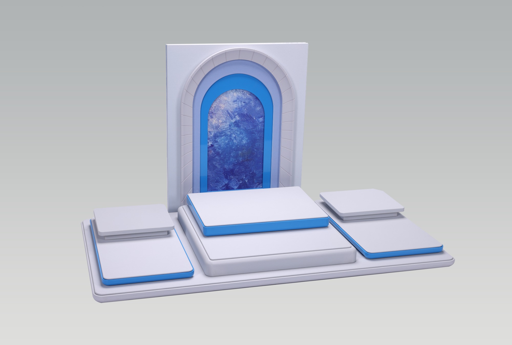 PC26016 2026 Fashionable Design Blue Display Jewelry Stands For Jewelry Retailer