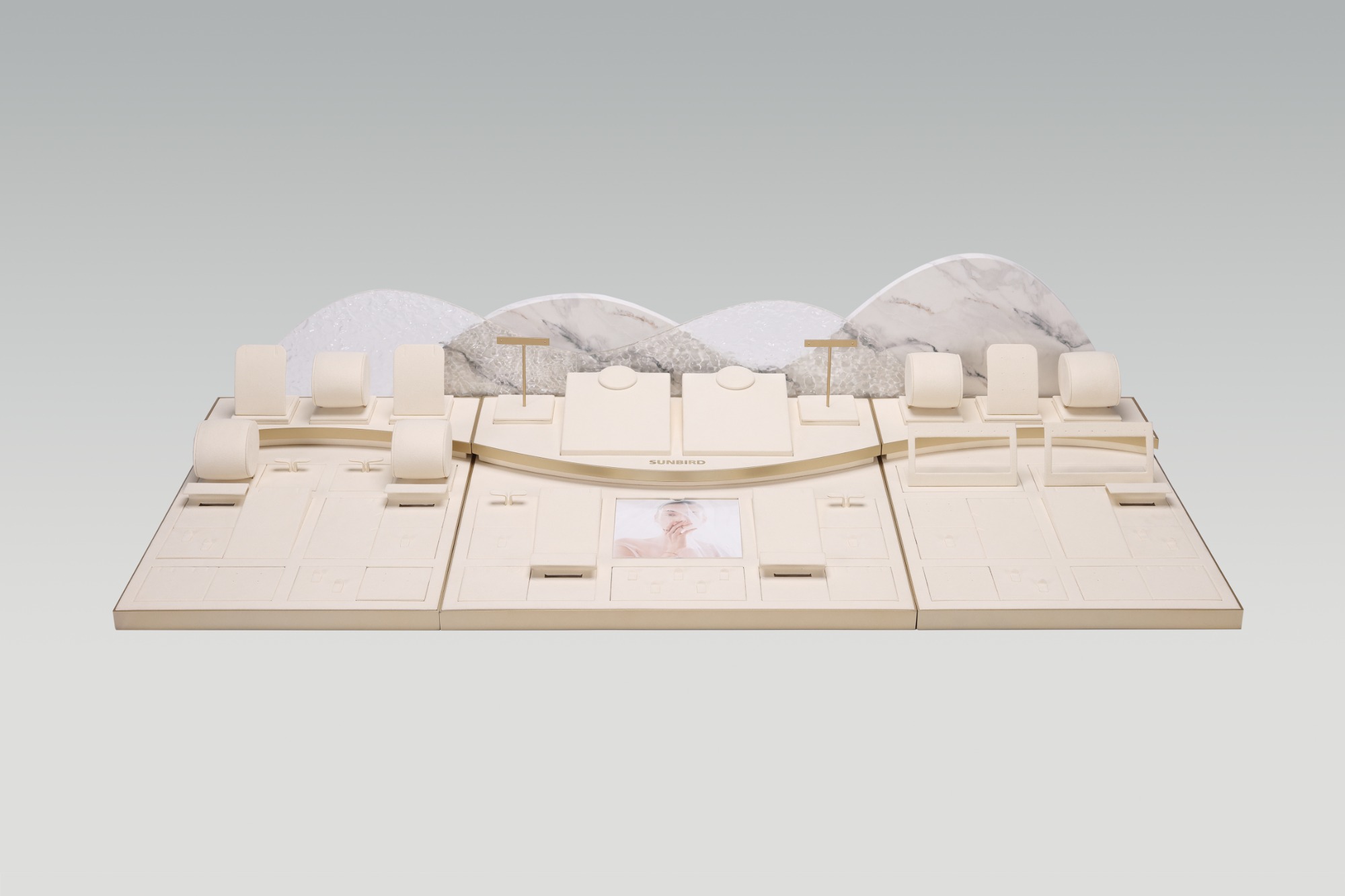 PG26001 2026 Jewelry Display Factory Direct Supply Modular Jewelry Counter Display Set