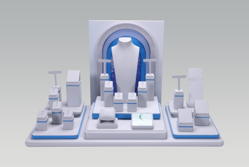 PC26016 2026 Fashionable Design Blue Display Jewelry Stands For Jewelry Retailer