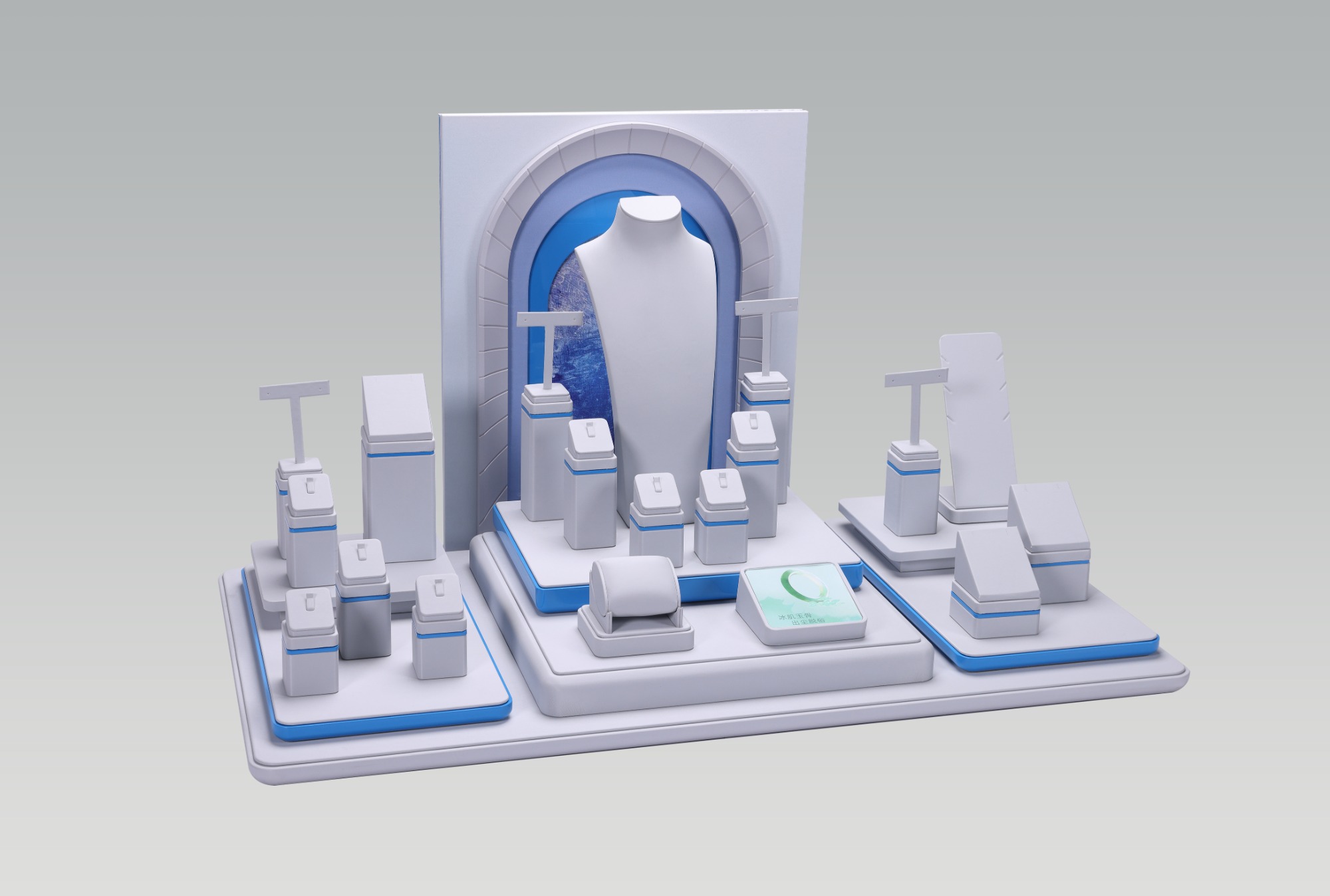 PC26016 2026 Fashionable Design Blue Display Jewelry Stands For Jewelry Retailer