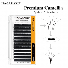 NAGARAKU Camellia Volume Eyelash Extension Mixed Length Premium Soft Natural Light Eyelashes Premade Fans Lashes