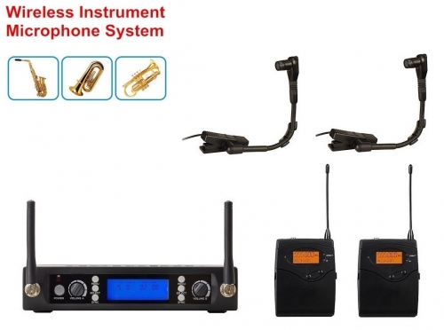 Bolymic 3200  Dual Wireless Instrument Microphone for Sax Trombone Clarinet Trumpet Beta 98H/C
