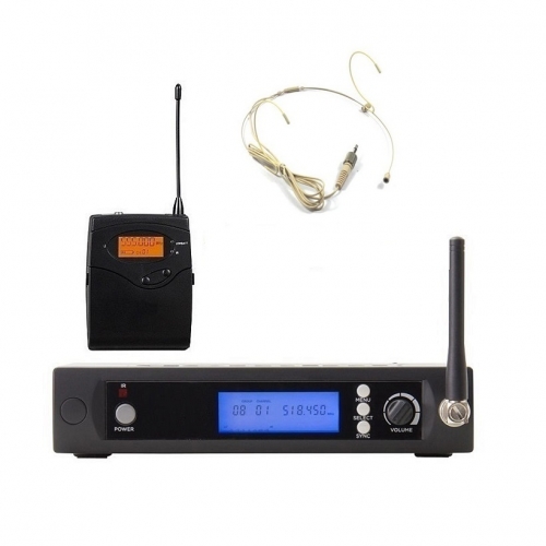 Bolymic BL3100 UHF Professional 100 Channel Wreless Cordless Headset Microphone System Beige