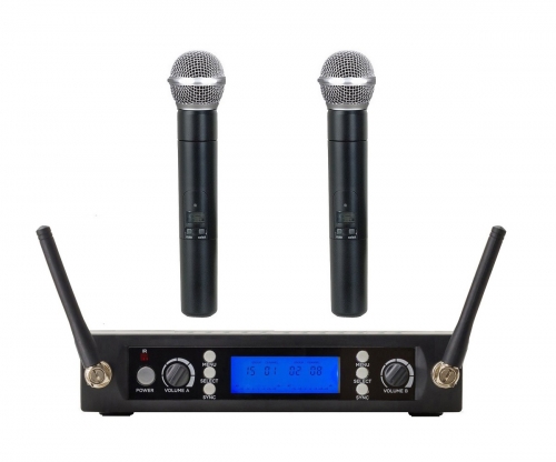 Bolymic BL3200 UHF Professional Dual Wreless Microphone System 2 Dynamic Handheld Microphones