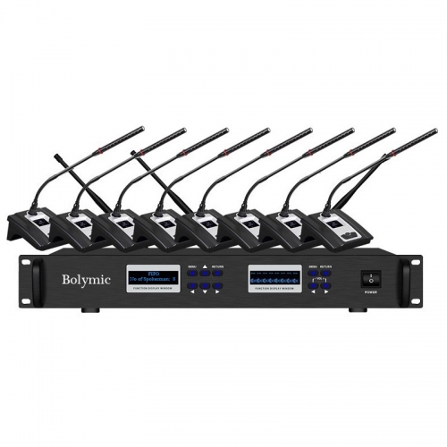 Bolymic BL6800-8GM Professional Digital ID.IP Wireless Conference System Chairman Representative Council Delegate Microphone
