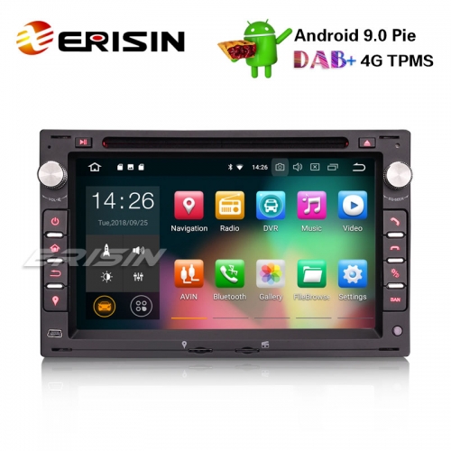 Erisin ES4886V 7" DAB+ Android 9.0 Car Radio Stereo for VW Golf Passat Polo Lupo Seat Peugeot 307
