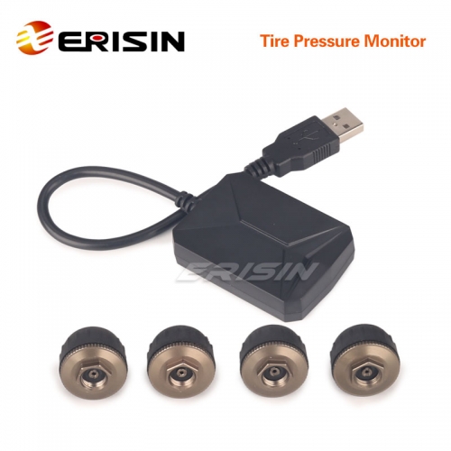 Erisin ES331 USB TPMS Module Tire Pressure with 4 Sensors For Android 7.1 8.0 8.1 9.0 Stereos