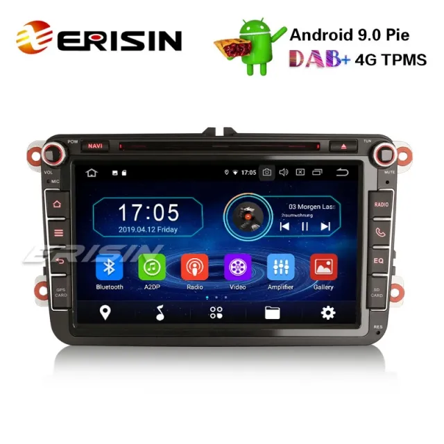 Erisin ES4985V 8" Android 9.0 Car Stereo for VW Passat Golf Tiguan Polo T5 Jetta Touran DAB+GPS