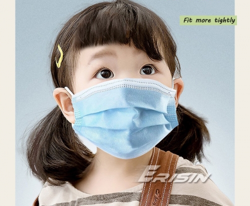 Erisin ES125 Child Face Mask Disposable Protection Anti-Virus/Dust Dustproof Nonwoven Fabric CE Certified Blue Children