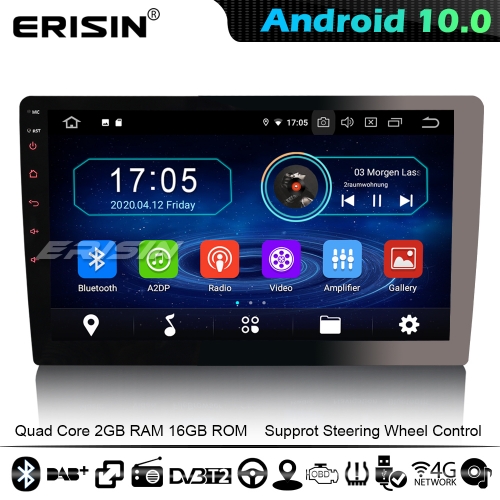 Erisin ES5910U 10.1" Android 10.0 Touchscreen Single Din Car Stereo Radio SatNav CarPlay SWC 4G WiFi Bluetooth