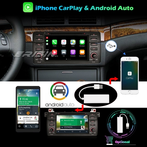 SWTNVIN Android 10 Autoradio stéréo Fits for BMW E46 M3 for Rover 75 MG ZT  Lecteur DVD Radio 7 Pouces HD Écran Tactile GPS Navigatio