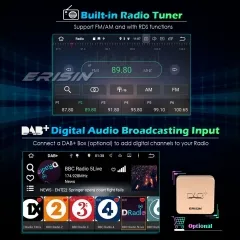 Erisin ES5910U 10.1" Android 10.0 Touchscreen Single Din Car Stereo Radio SatNav CarPlay SWC 4G WiFi Bluetooth