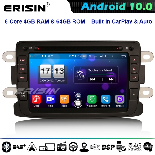 Erisin ES8783D DSP 8-Core Android 10.0 Car Stereo GPS Head Unit Renault Dacia Duster Sandero Dokker CarPlay 4G WiFi Bluetooth