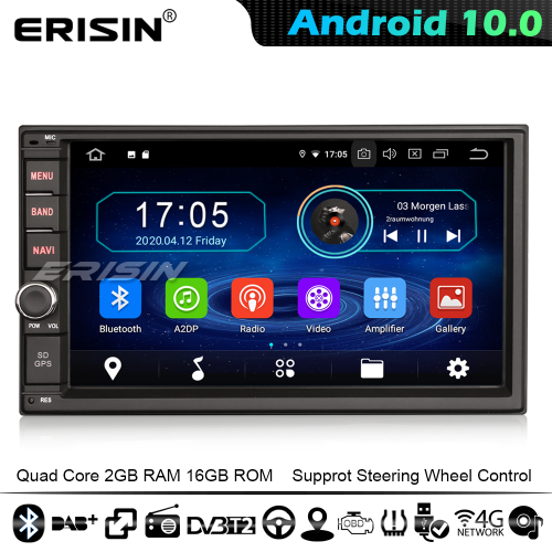 Erisin ES5970U Android 10.0 Double Din Car Stereo SatNav Bluetooth OBD2 DVR DAB+ 4G WiFi CarPlay