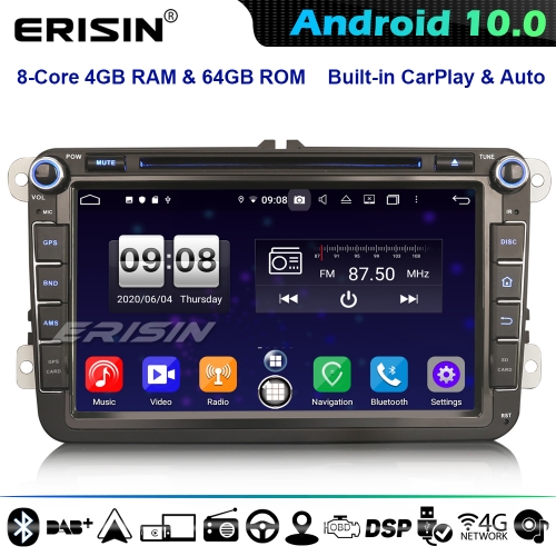 Erisin ES8715V Octa-Core Android 10.0 Car DVD Player GPS SatNav  for VW Passat Golf MK5/6 Caddy Touran Polo EOS Jetta DSP CarPlay