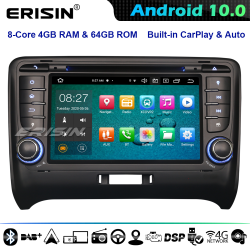 Erisin ES8179T CarPlay 8-Core DSP Android 10 Autorradios GPS DVD AUDI TT MK2 DAB+ 4G WiFi Bluetooth TDT