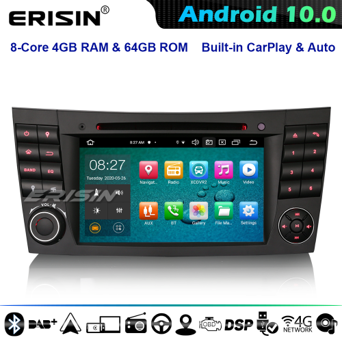 Erisin ES8180E 8-Core Android 10 Car Stereo GPS Radio For Mercedes Benz E/CLS/G W211 W219 DSP CarPlay CD 4G WiFi Bluetooth