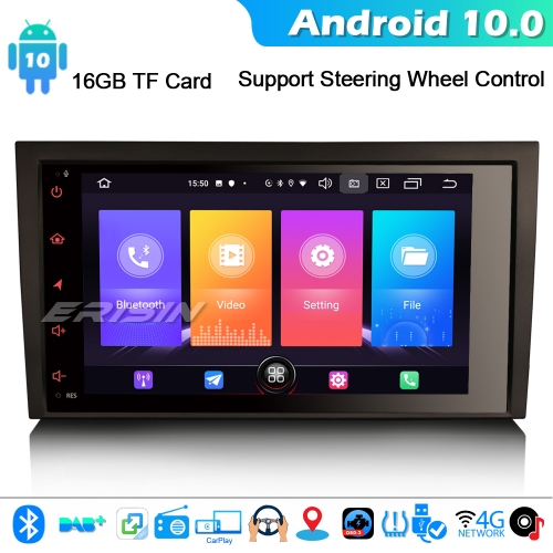 Erisin ES2778A Android 10.0 CarPlay GPS Stereo GPS Radio Audi A4 S4 RS4 RNS-E Seat Exeo DAB+ RDS 4G WiFi Bluetooth