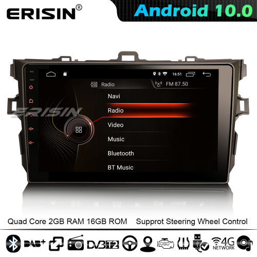 Erisin ES4297A 9" Android 10 Autorradios GPS TOYOTA COROLLA ALTIS TDT DAB+ WiFi DSP CarPlay 4G WiFi Bluetooth