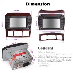 Erisin ES8182S 8-Core DSP CarPlay Android 10.0 Car Stereo GPS DVD Mercedes Benz S/CL Class W220 W215 4G WiFi  DAB+ Bluetooth